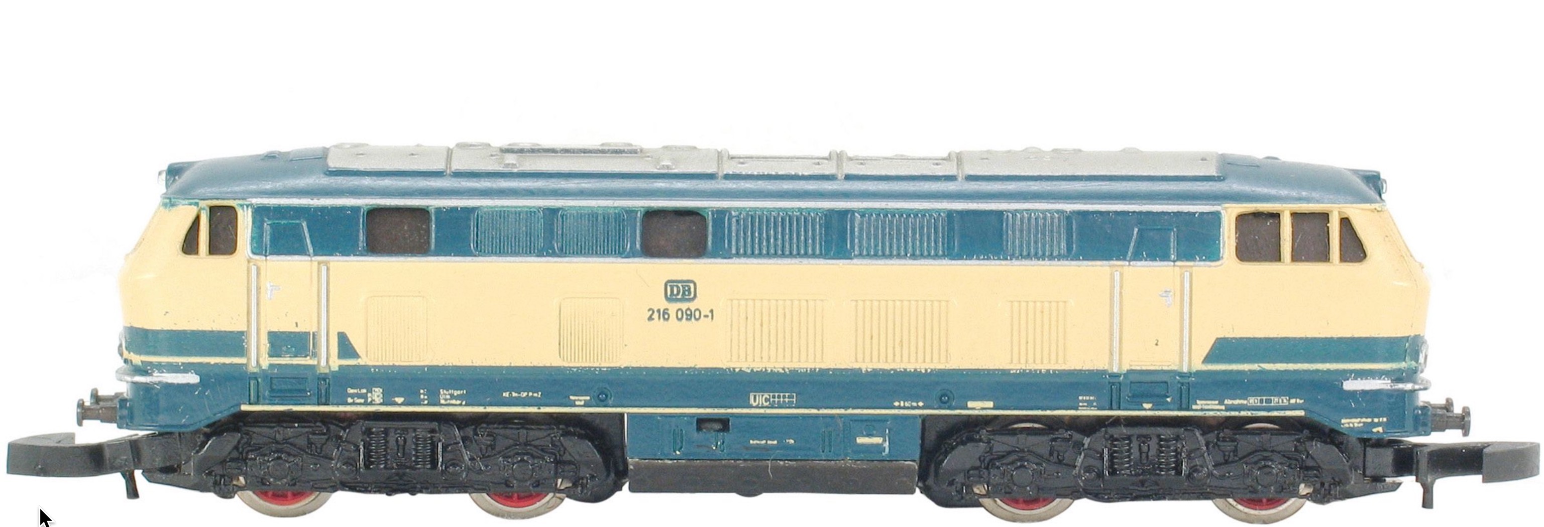 BR 216 der DB beige/türkis