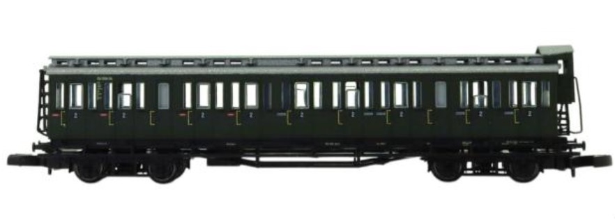 4 vierachsige Abteilwagen