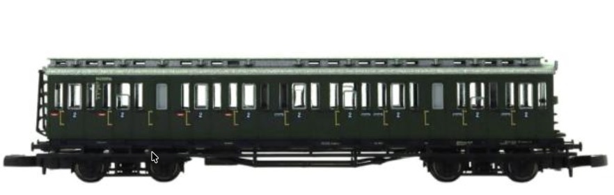 4 vierachsige Abteilwagen